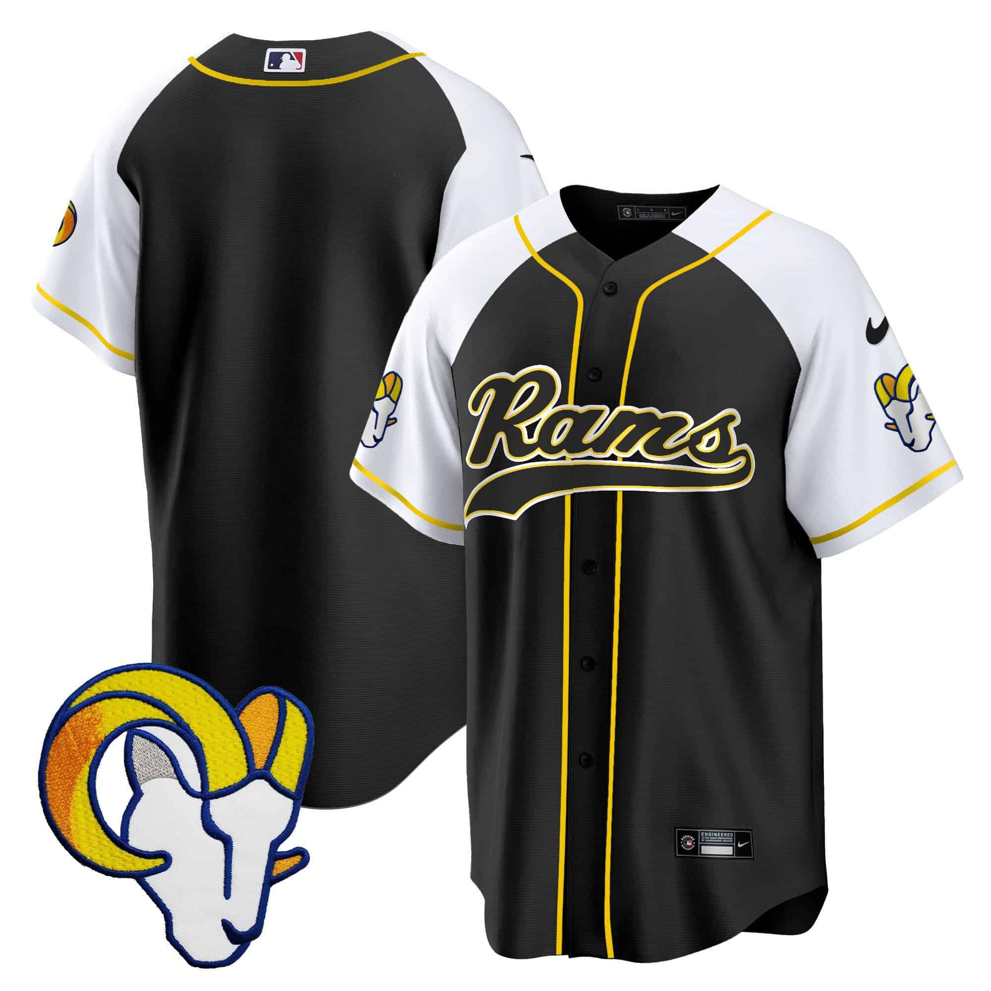 Men Los Angeles Rams Blank Black 2024 Nike Baseball NFL Jersey->customized nfl jersey->Custom Jersey